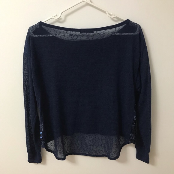 SEQUINNED BLUE SHIRT - Picture 2 of 7